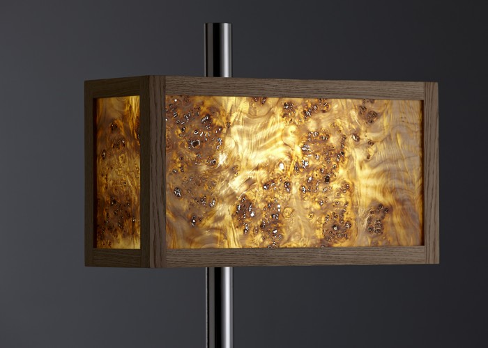 Backlit Burr poplar in an Oak frame. Led lighting used. 