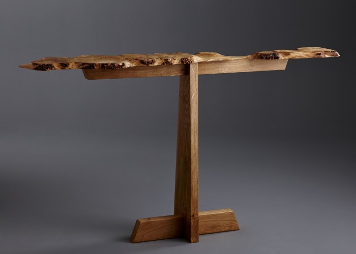 Simple design to show off burr oak top to its best.